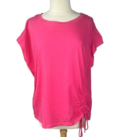 Seven7 Shirt Womens Large Pink Side Gathering New Summer - Picture 2 of 11